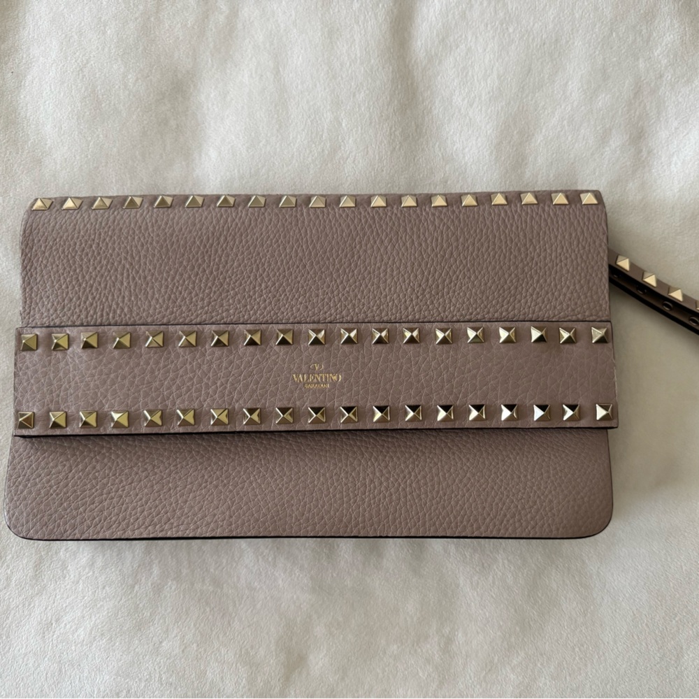 Valentino Beige Leather Bag with Gold Accents